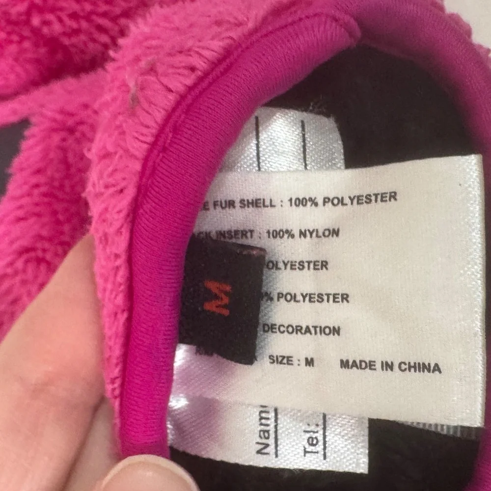 HEAD Pink Faux Fur Insulated Winter Gloves– Touchscreen Fingers – Size M (Youth)